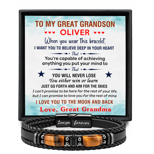 Great Grandson Bracelet Personalized Gift from Great Grandma