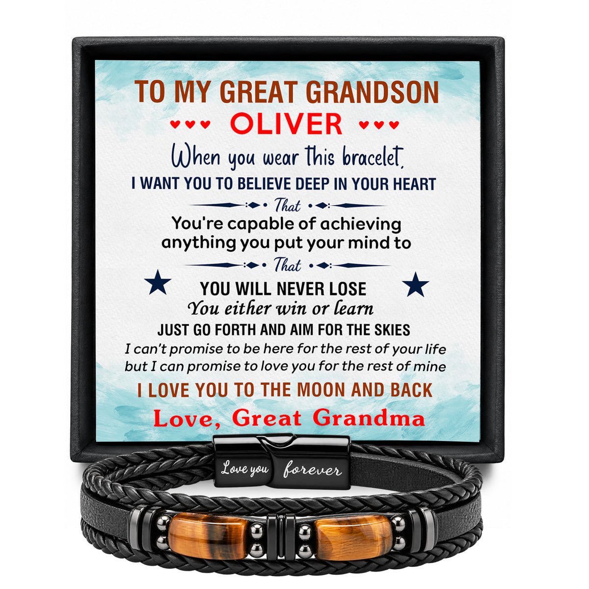 Great Grandson Bracelet Personalized Gift from Great Grandma